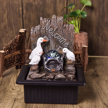 Duck Family Indoor LED Fountain