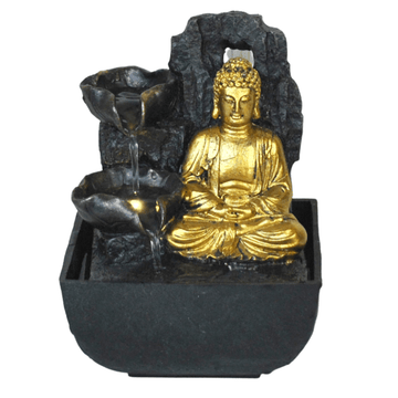 Mini Majestic Golden Buddha 18cm Indoor Fountain