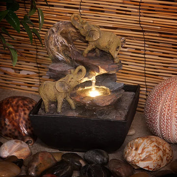 Mini Two Elephants Oasis 18cm Indoor Fountain