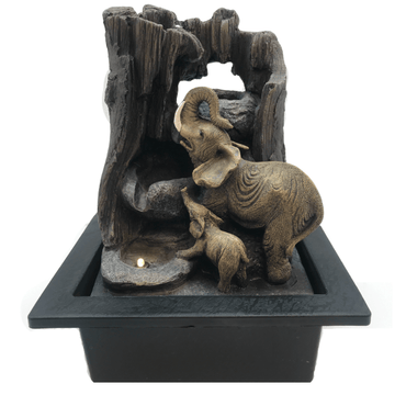 Mother & Baby Elephants 27cm Indoor Fountain