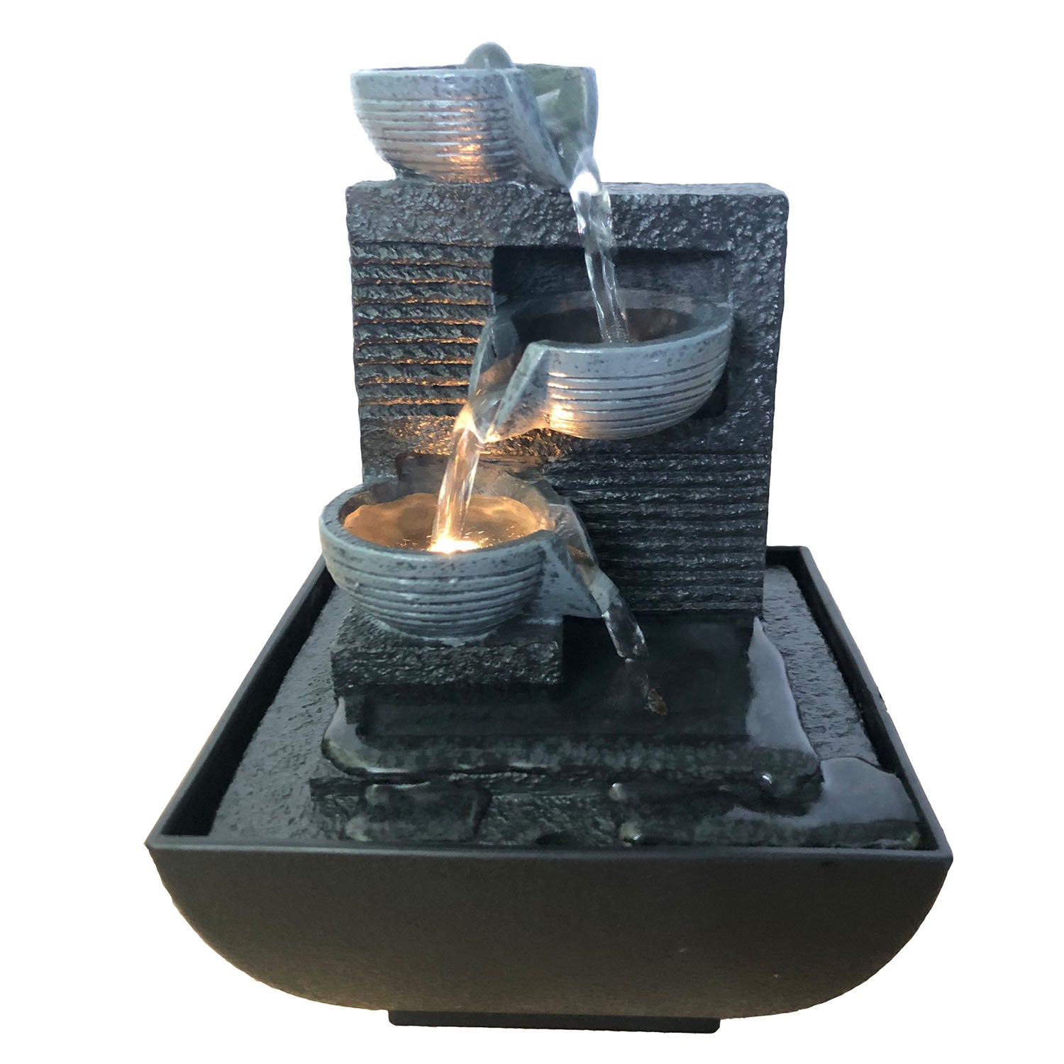 Mini Roman Grey Ridges Style 18cm Indoor Fountain