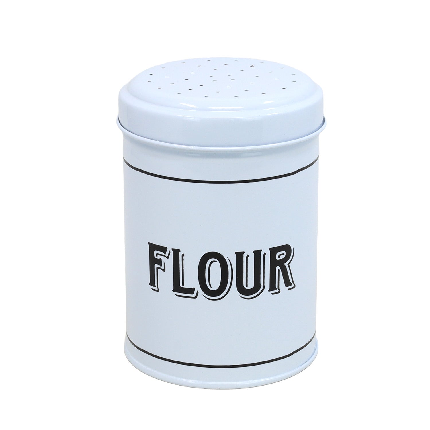 White Metal Flour Shaker