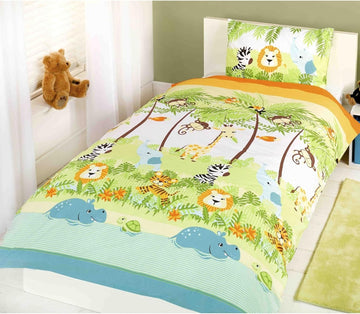 Jungle Boogie Duvet Cover Set, Toddler Junior Cot bed, Green