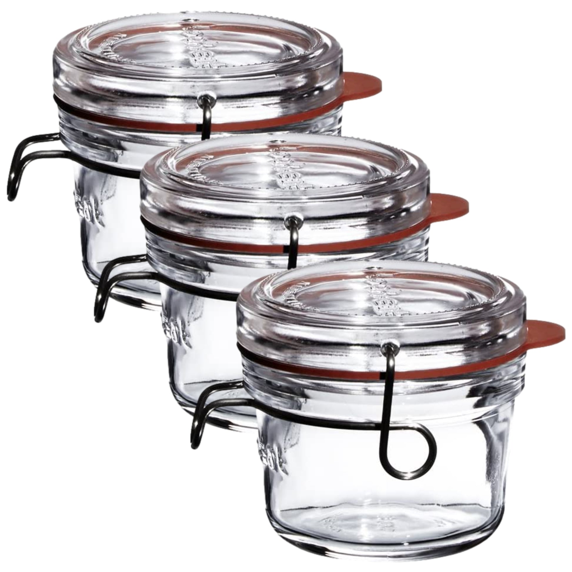 3PCS Luigi Bormioli 125ml Glass Food Storage Silicone Lid