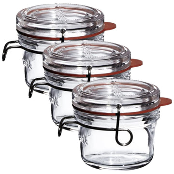 3PCS Luigi Bormioli 125ml Glass Food Storage Silicone Lid
