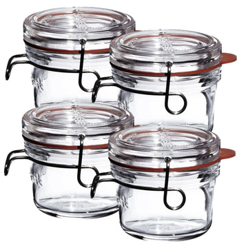 4PCS Luigi Bormioli 125ml Glass Food Storage Silicone Lid