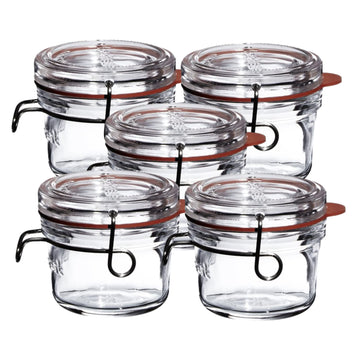 5PCS Luigi Bormioli 125ml Glass Food Storage Silicone Lid