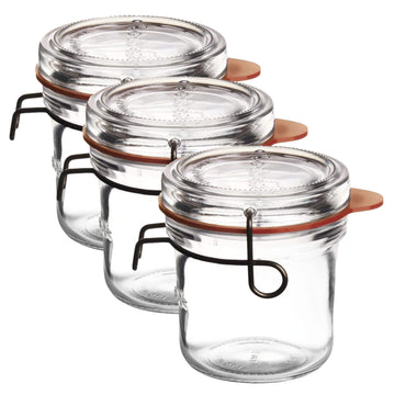 3PCS Luigi Bormioli 200ml Glass Food Storage Silicone Lid