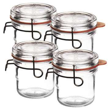 4PCS Luigi Bormioli 200ml Glass Food Storage Silicone Lid