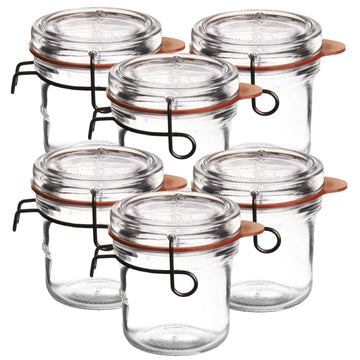 6PCS Luigi Bormioli 200ml Glass Food Storage Silicone Lid