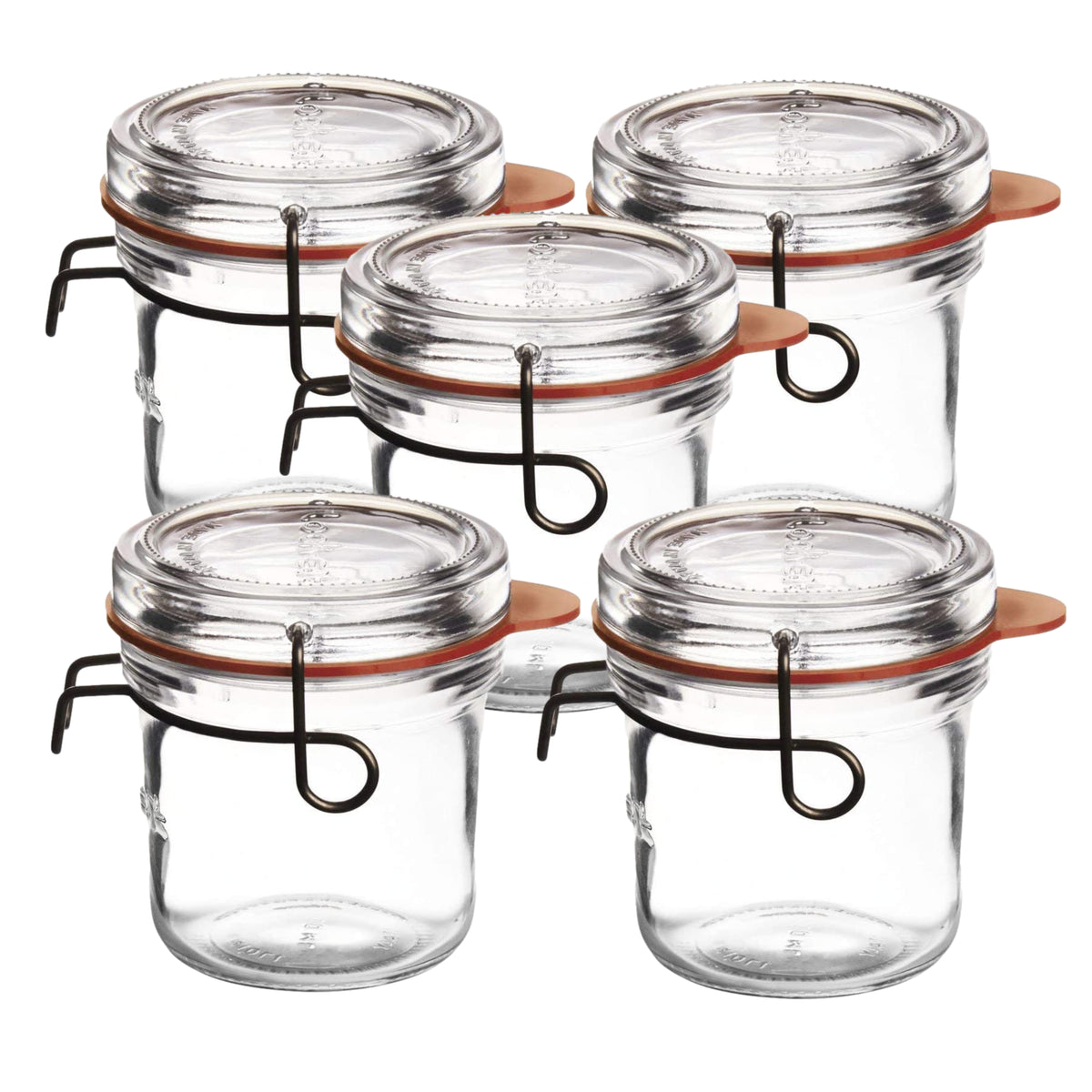 5PCS Luigi Bormioli 200ml Glass Food Storage Silicone Lid