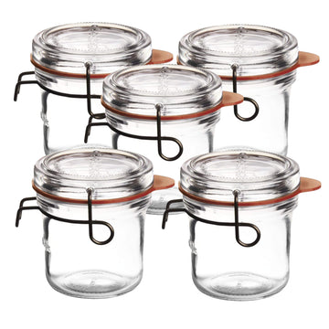 5PCS Luigi Bormioli 200ml Glass Food Storage Silicone Lid