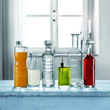 4Pcs Luigi Bormioli Optima Condiment Bottle with Stainless Spout