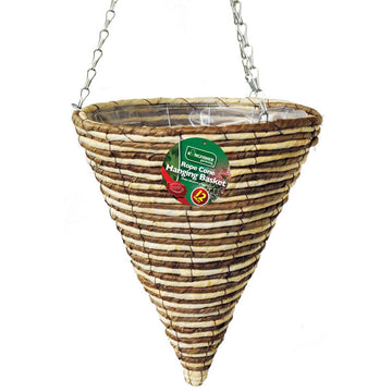 6pc 30cm Rope Cone Hanging Basket