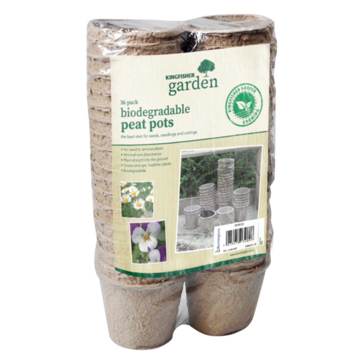 36Pcs 8cm Round Biodegradable Peat Pot