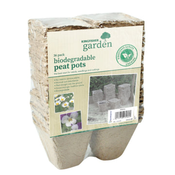 36Pcs 8cm Square Biodegradable Peat Pot