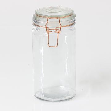 2pcs 1.3 Litres Glass Storage Preserving Jar w/ Clip Top Lid