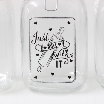 3pcs Glass Storage Jars with Quotes Design