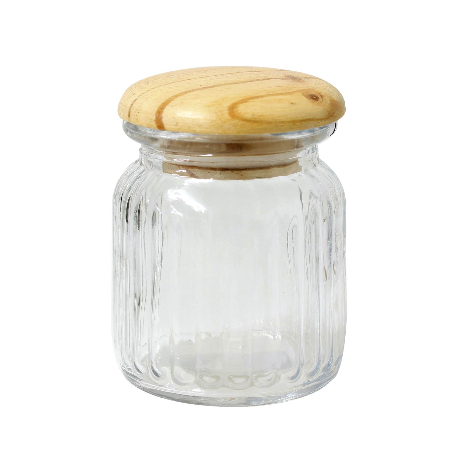 250ml Ribbed Glass Storage Jar Rubber Seal Lid