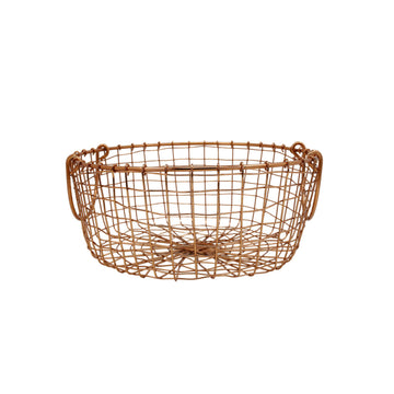 Large Round Copper Wire Fruits & Vegetables Basket