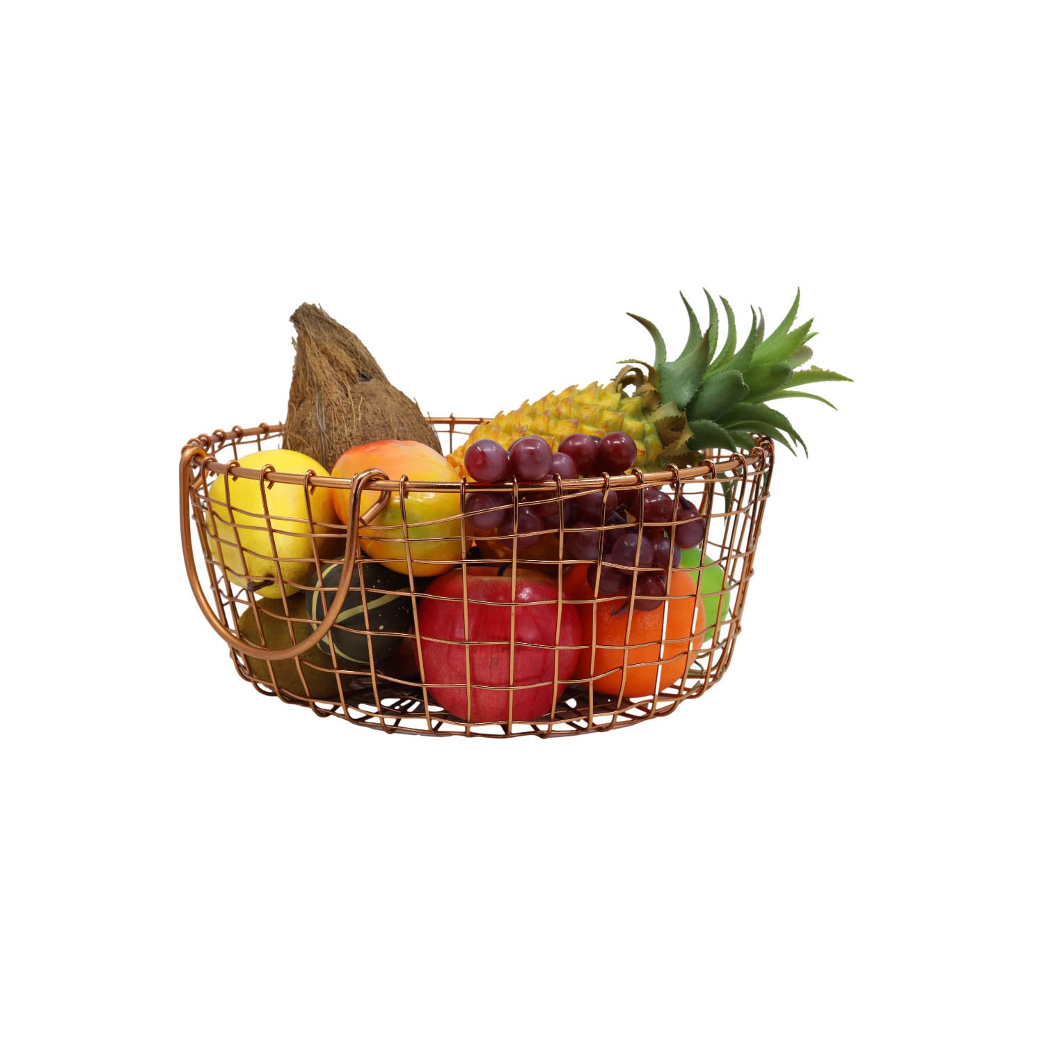 Large Round Copper Wire Fruits & Vegetables Basket