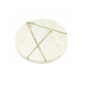 Set of 4 White Marble Coasters