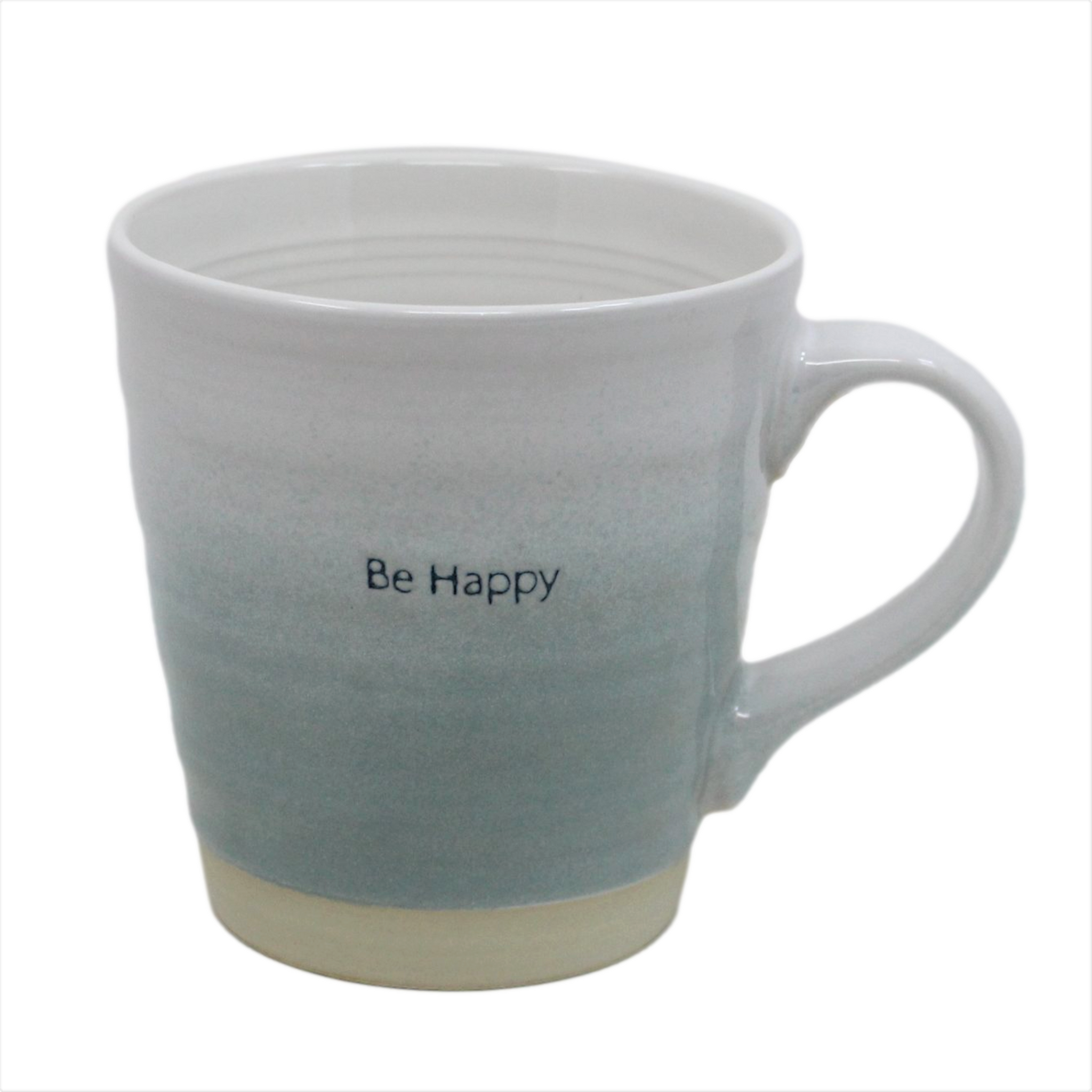 Blue Porcelain Mug  - Be Happy