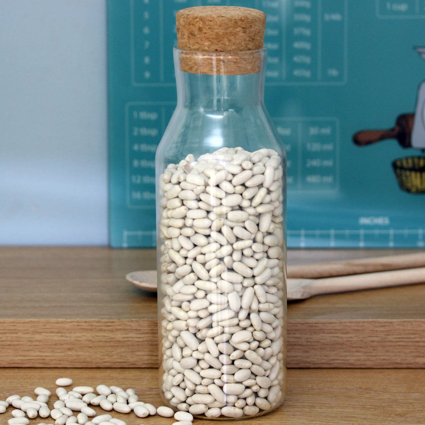 Glass Storage Jar With Cork Lid Container