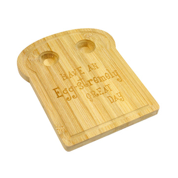 Wooden Breakfast Board Toast Shape with Egg Holders