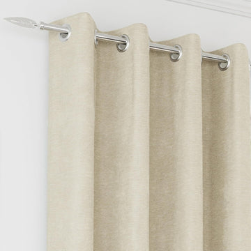 Knightsbridge Cream Thermal Blackout Eyelet Ring Top Curtains 90 x 90"