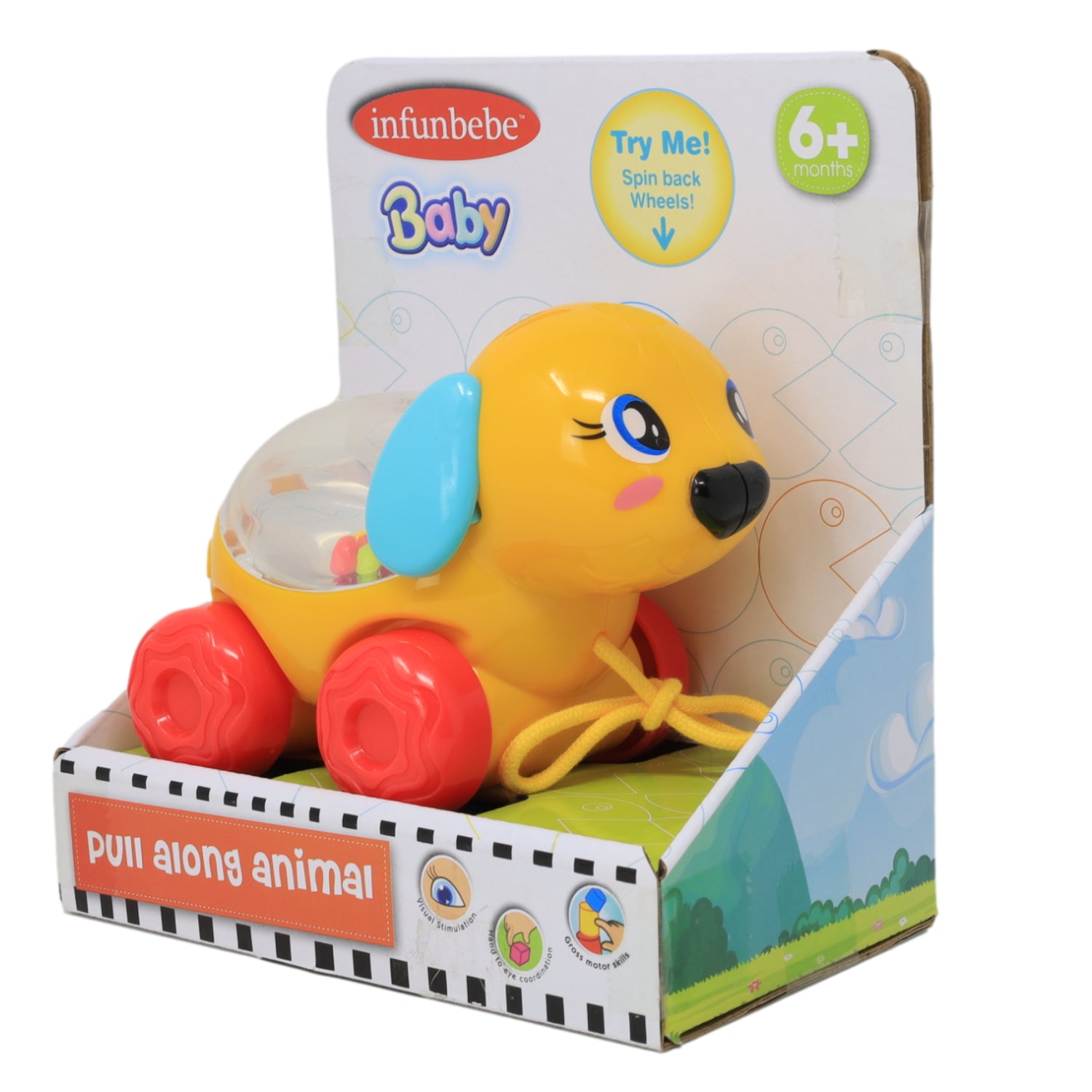 Infunbebe Baby Pull Along Animal on Wheels