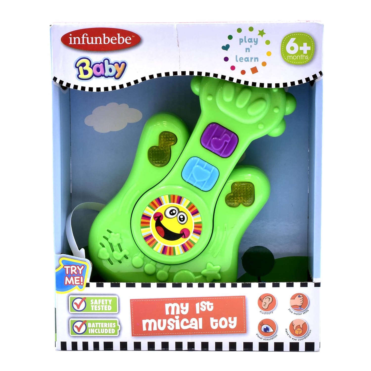 Infunbebe Green Kids Toy Guitar