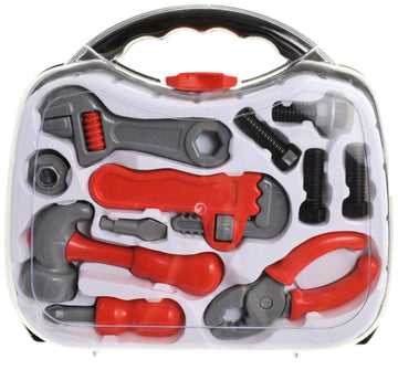 Red Grey Construction Tool Set Toy Carry Case