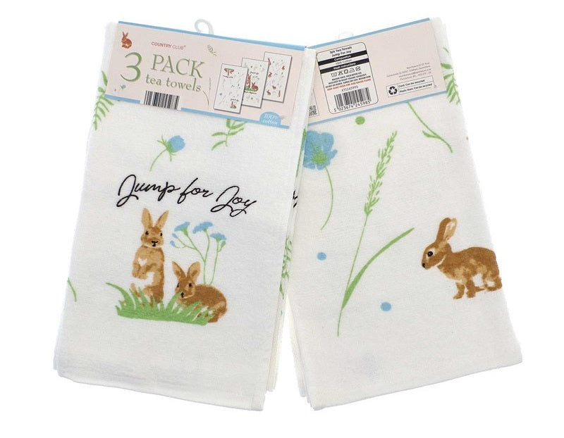 3pk Country Companions Kitchen Tea Towel, Green