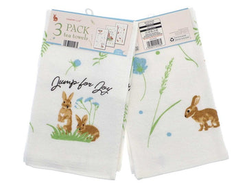 3pk Country Companions Kitchen Tea Towel, Green