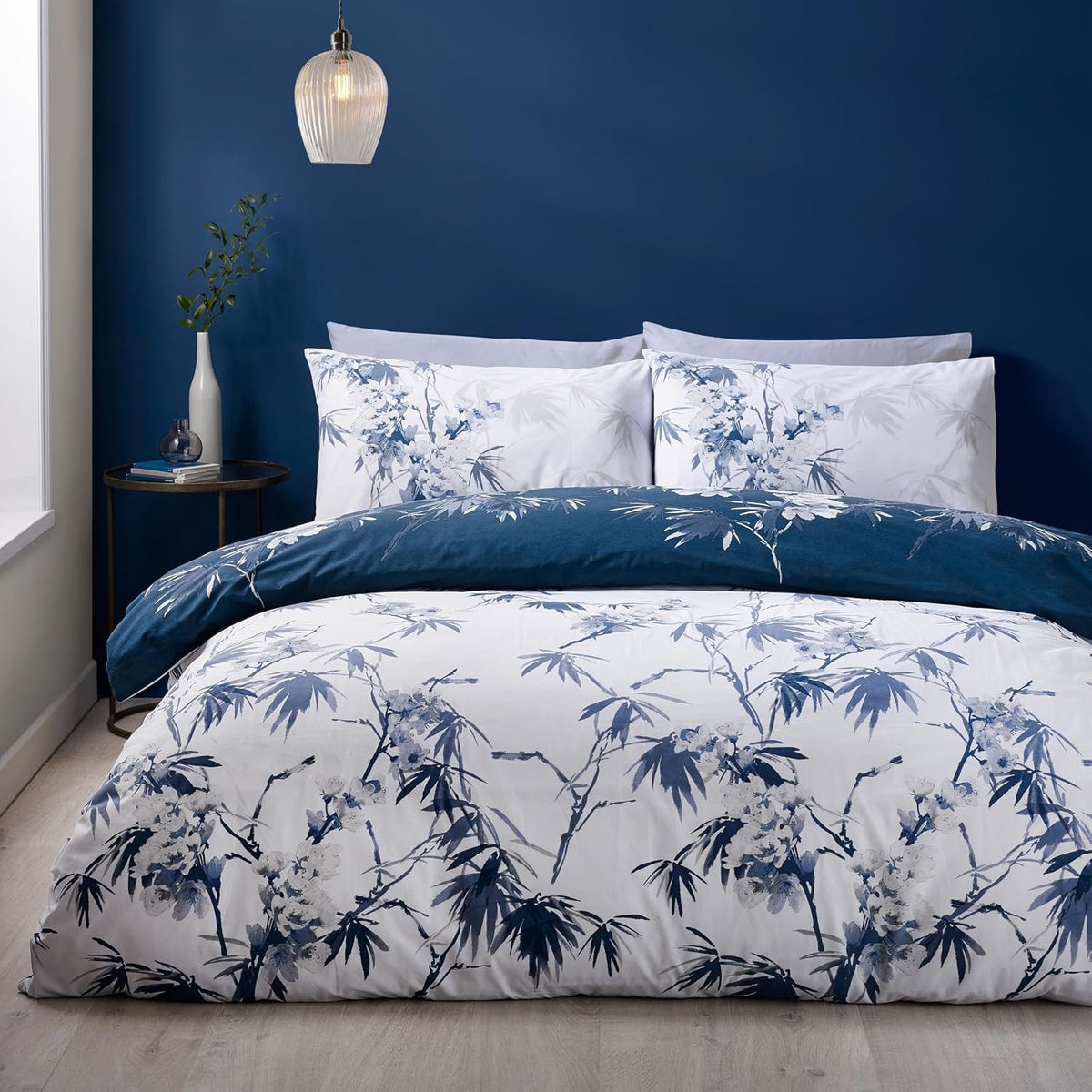 Catherine Lansfield Japanese Botanical Duvet Cover Set, King, Blue