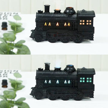 Black Vintage Train Shaped Ultrasonic Diffuser