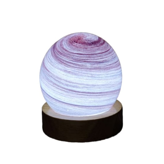 Amethyst Haze Planetary Glass LED Lamp