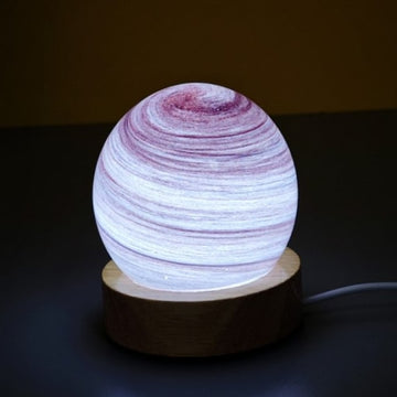 Amethyst Haze Planetary Glass LED Lamp