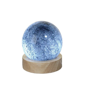 Cosmic Black Planetary Glass LED Lamp