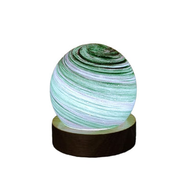 Emerald Solstice Planetary Glass LED Lamp
