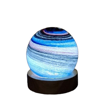 Planetary Glass LED Lamp Obsidian Horizon Galaxy Night Light Radiant Cosmic