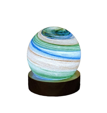 Terra Azure Planetary Glass LED Lamp