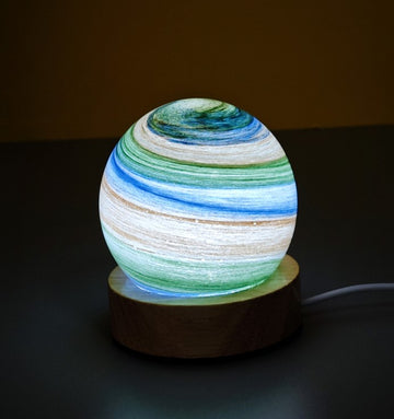 Terra Azure Planetary Glass LED Lamp