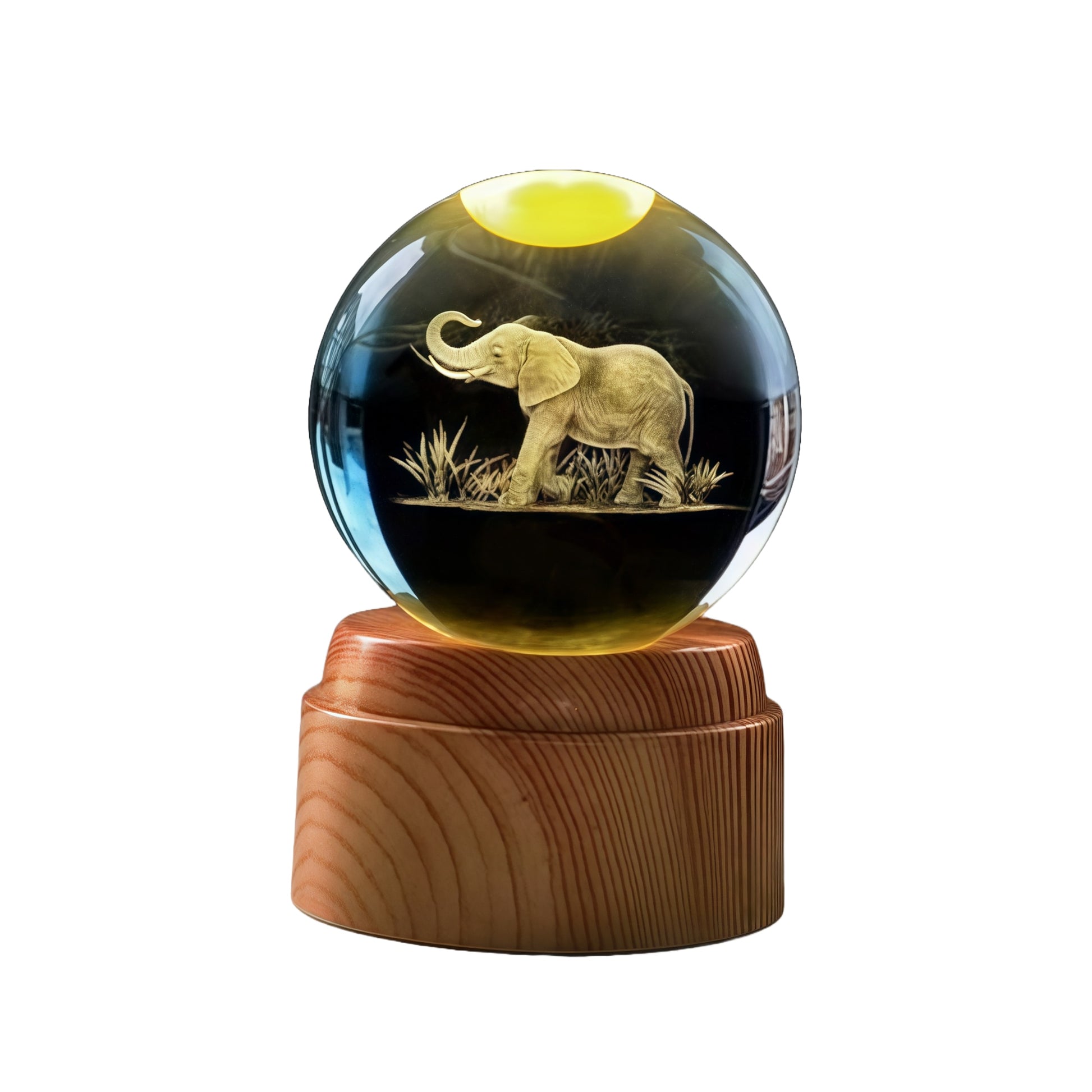 Elephant Rotating Crystal LED Globe Lamp