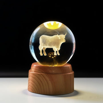 Highland Cow Crystal LED Globe Lamp