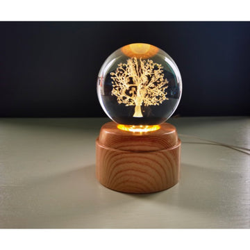 Tree of Life Crystal LED Globe Lamp