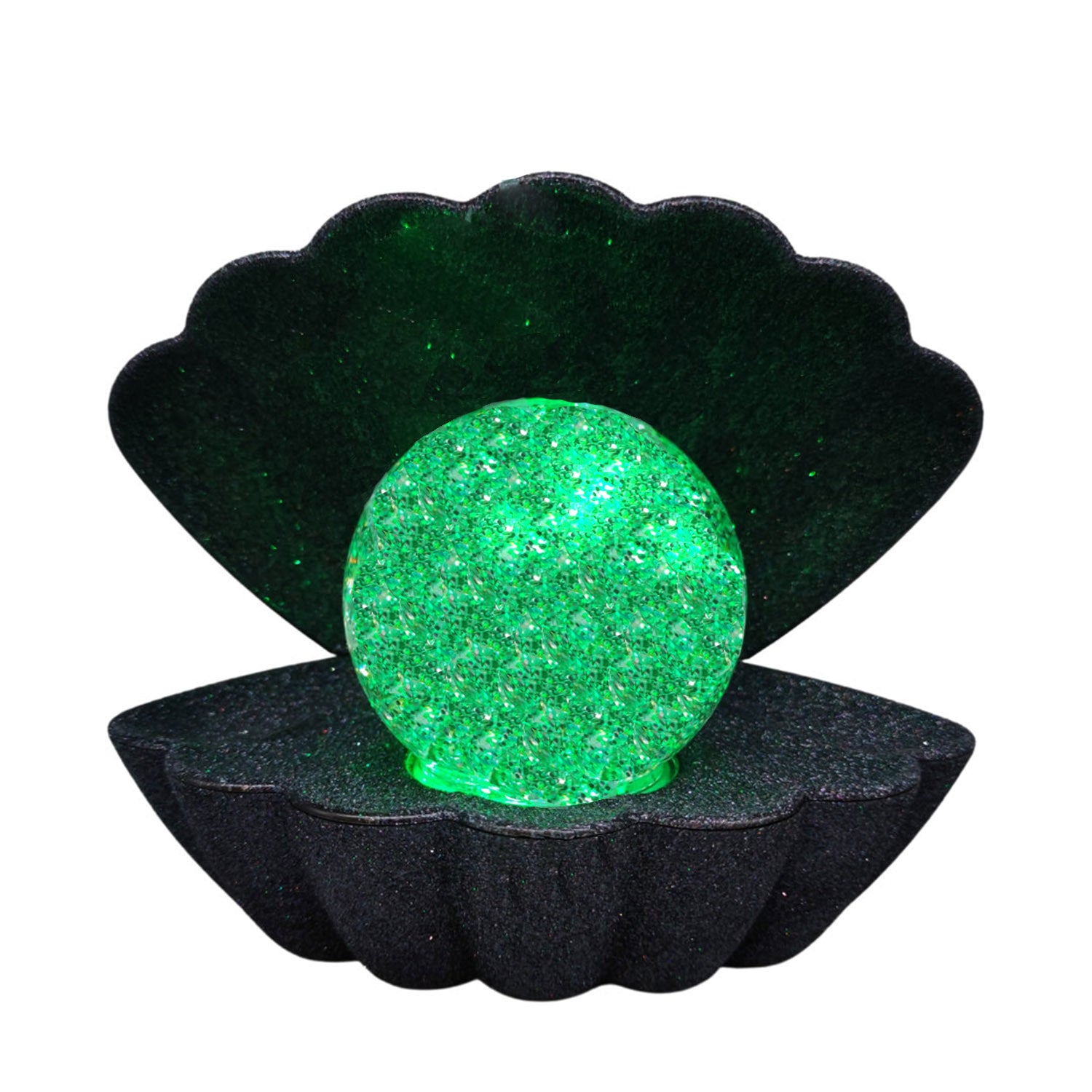 Black Glitter Clam Sea Shell LED Lamp Night Light