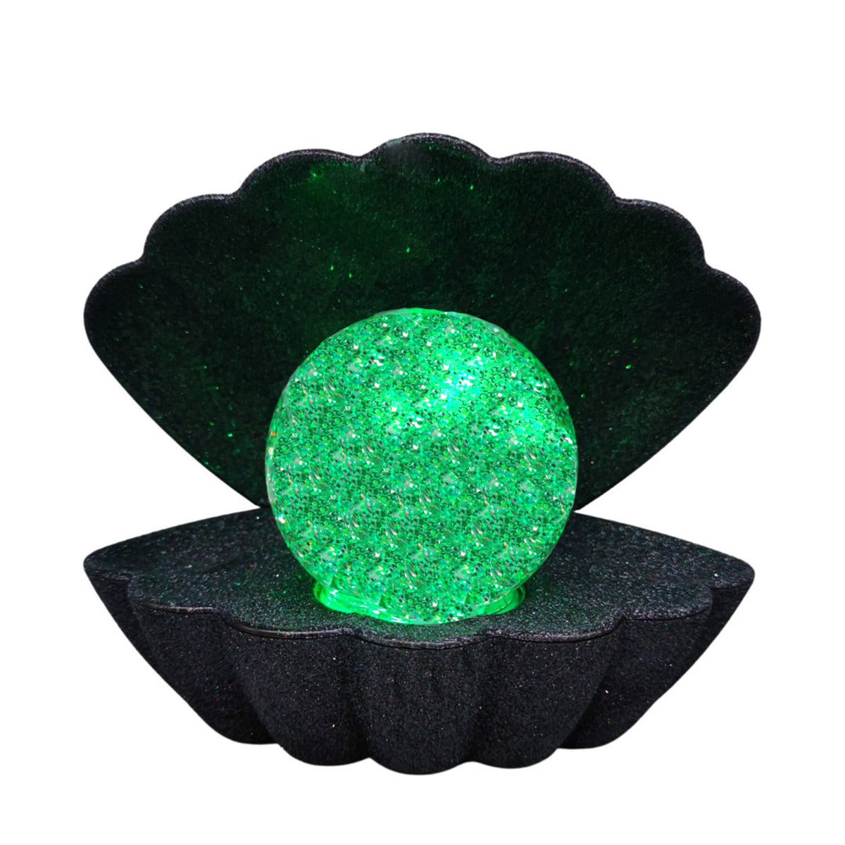 Black Glitter Clam Sea Shell LED Lamp Night Light