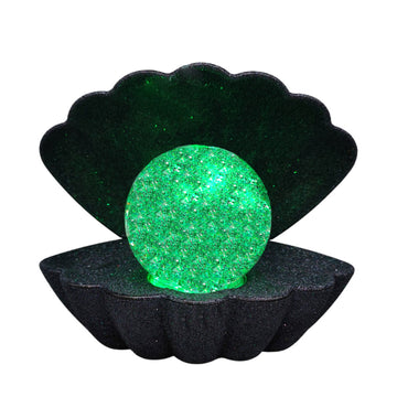 Black Glitter Clam Sea Shell LED Lamp Night Light